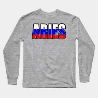 Aries Russian Horoscope Heritage DNA Flag Long Sleeve T-Shirt